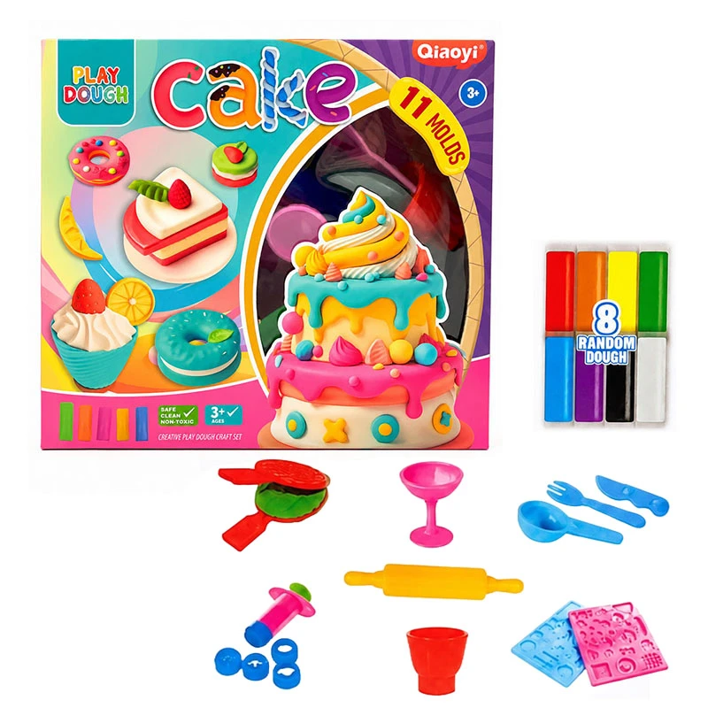 Creative Kids Play Dough Cake & Dessert Set – 8 Color Dough Sticks – Complete Kit (11 Molds) – Suitable for Ages 3+
